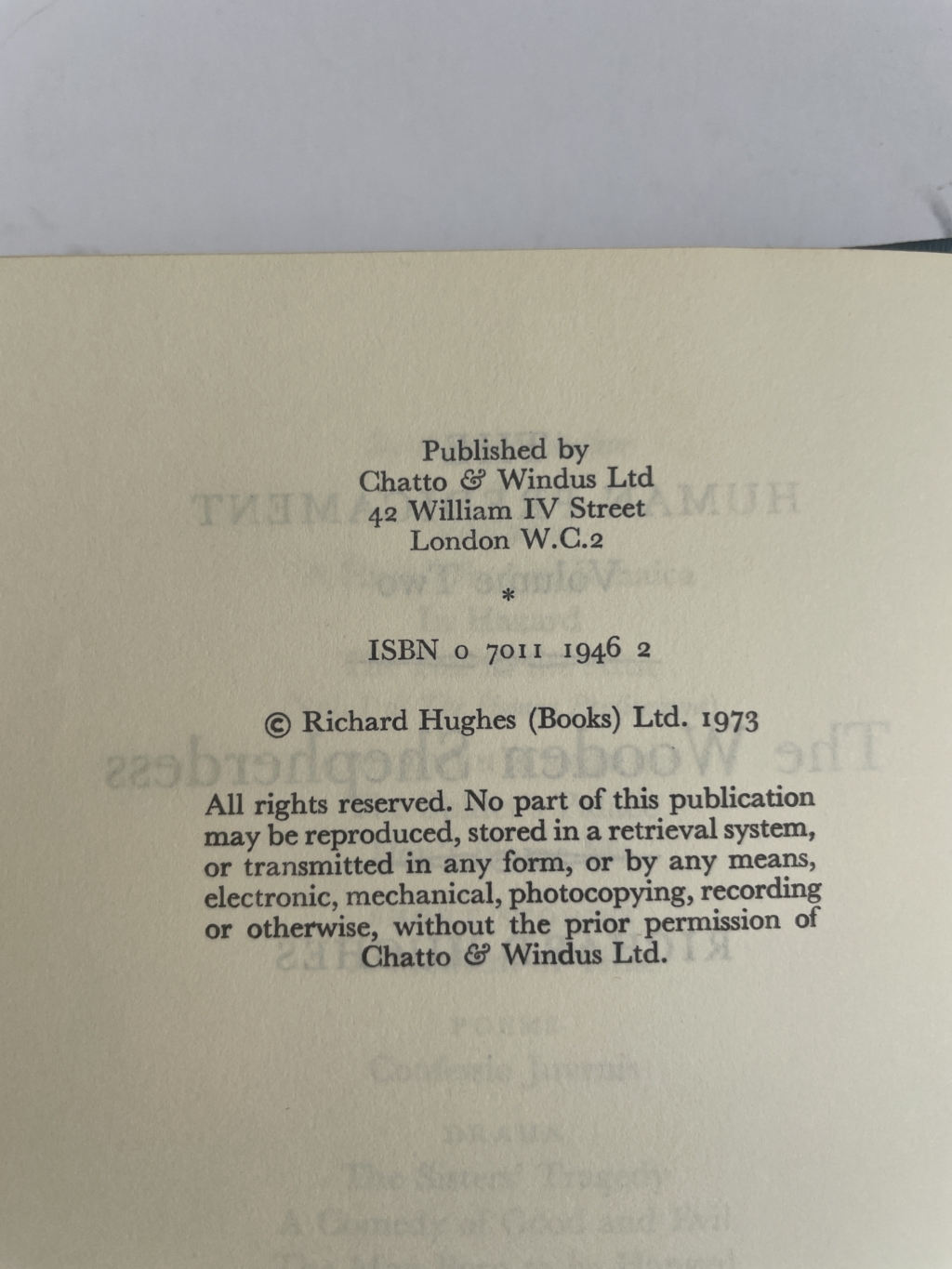 richard hughes the wooden sheperdess first ed2