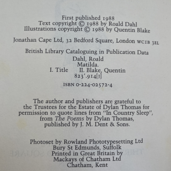 roald dahl matilda first 1350 3