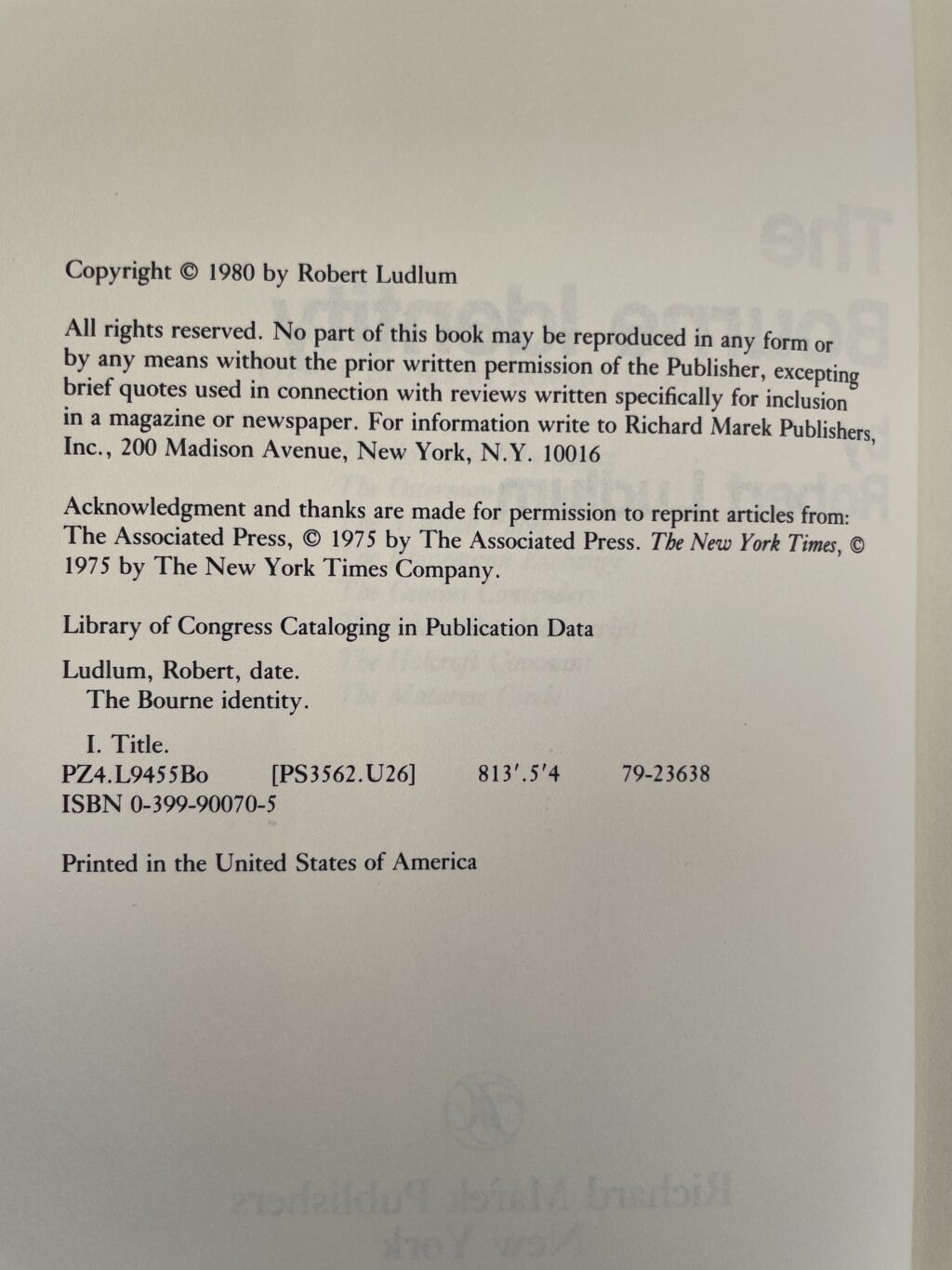 robert ludlum the bourne identity signed first 3