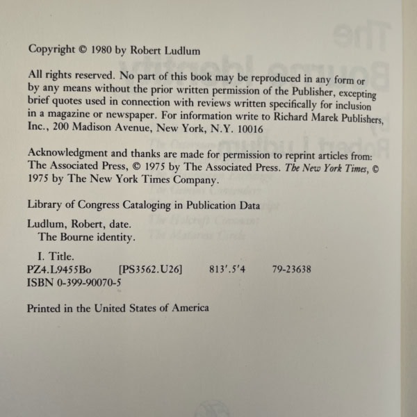 robert ludlum the bourne identity signed first 3