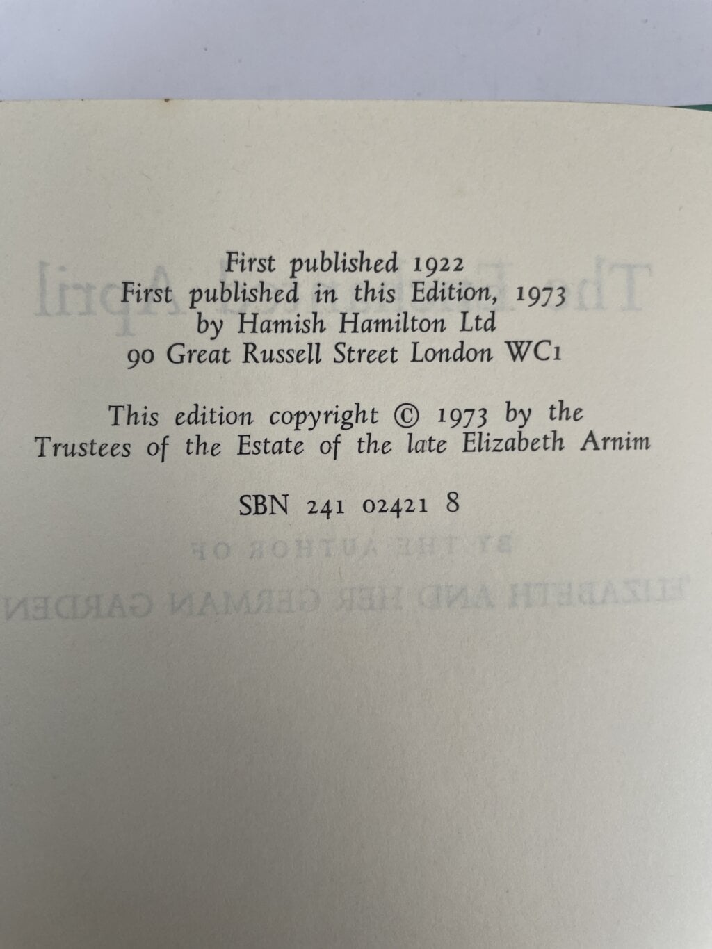 the enchanted april first edition2