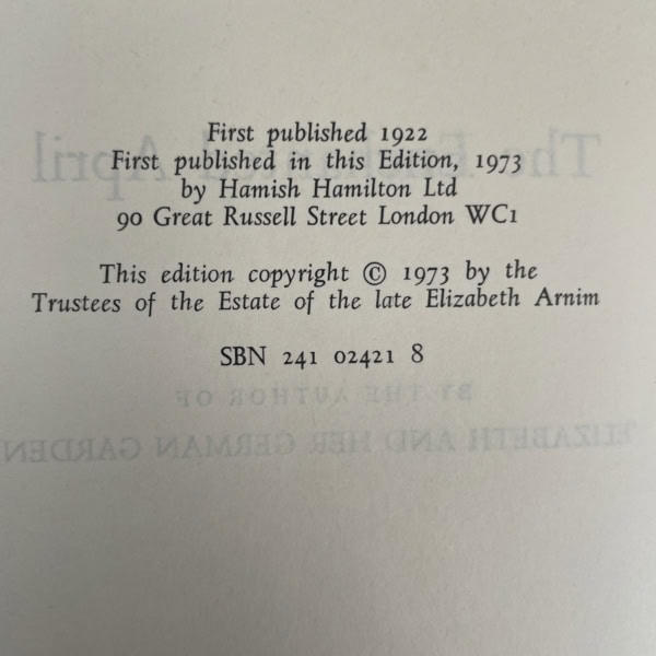 the enchanted april first edition2