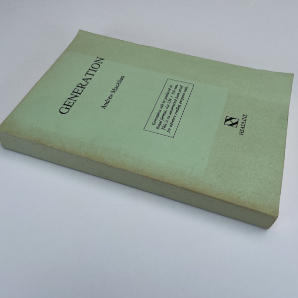 Andrew MacAllan - Generation - Uncorrected Proof Copy 1990 - Image 3