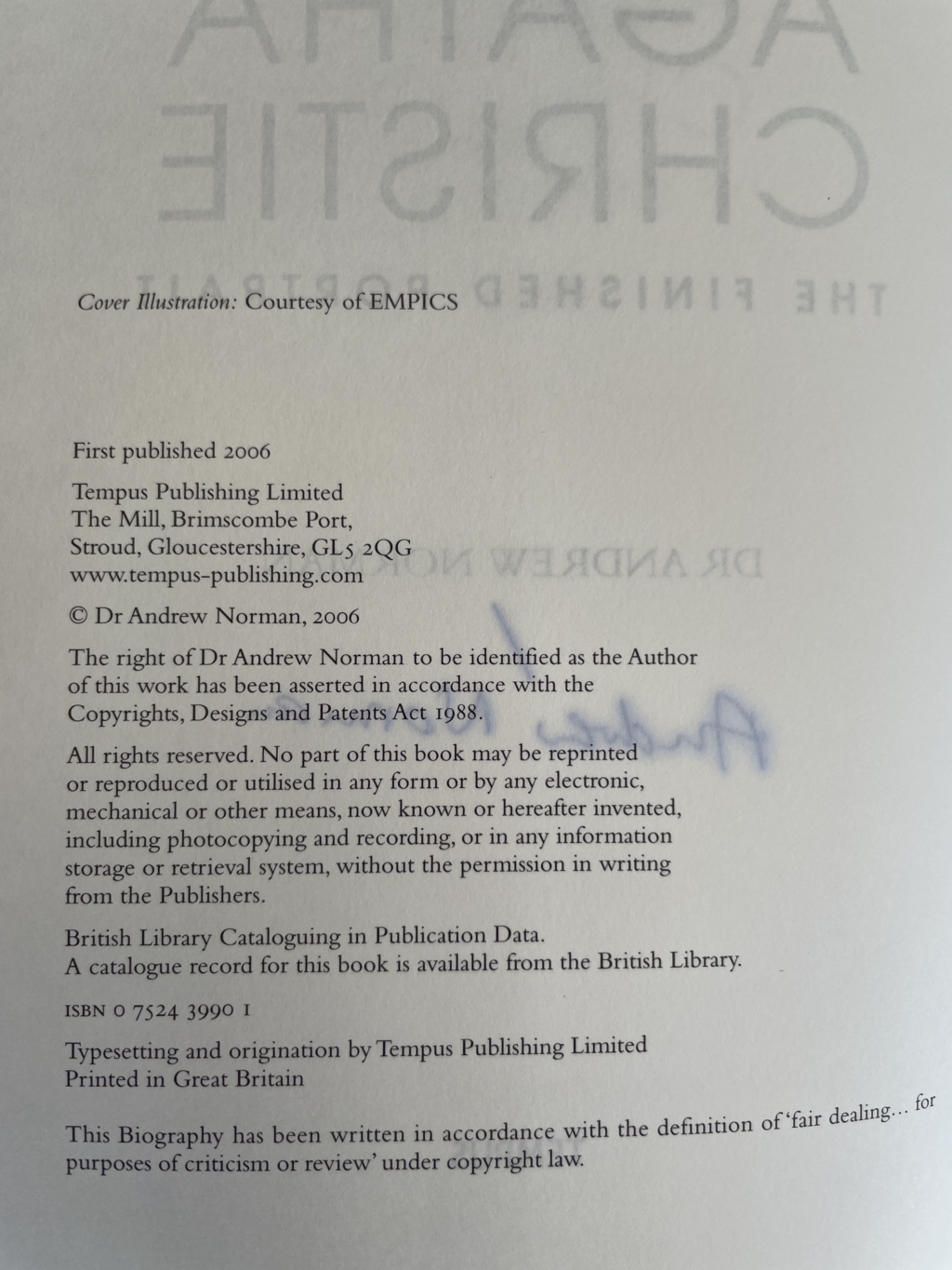 andrew norman agatha christie signed first 3