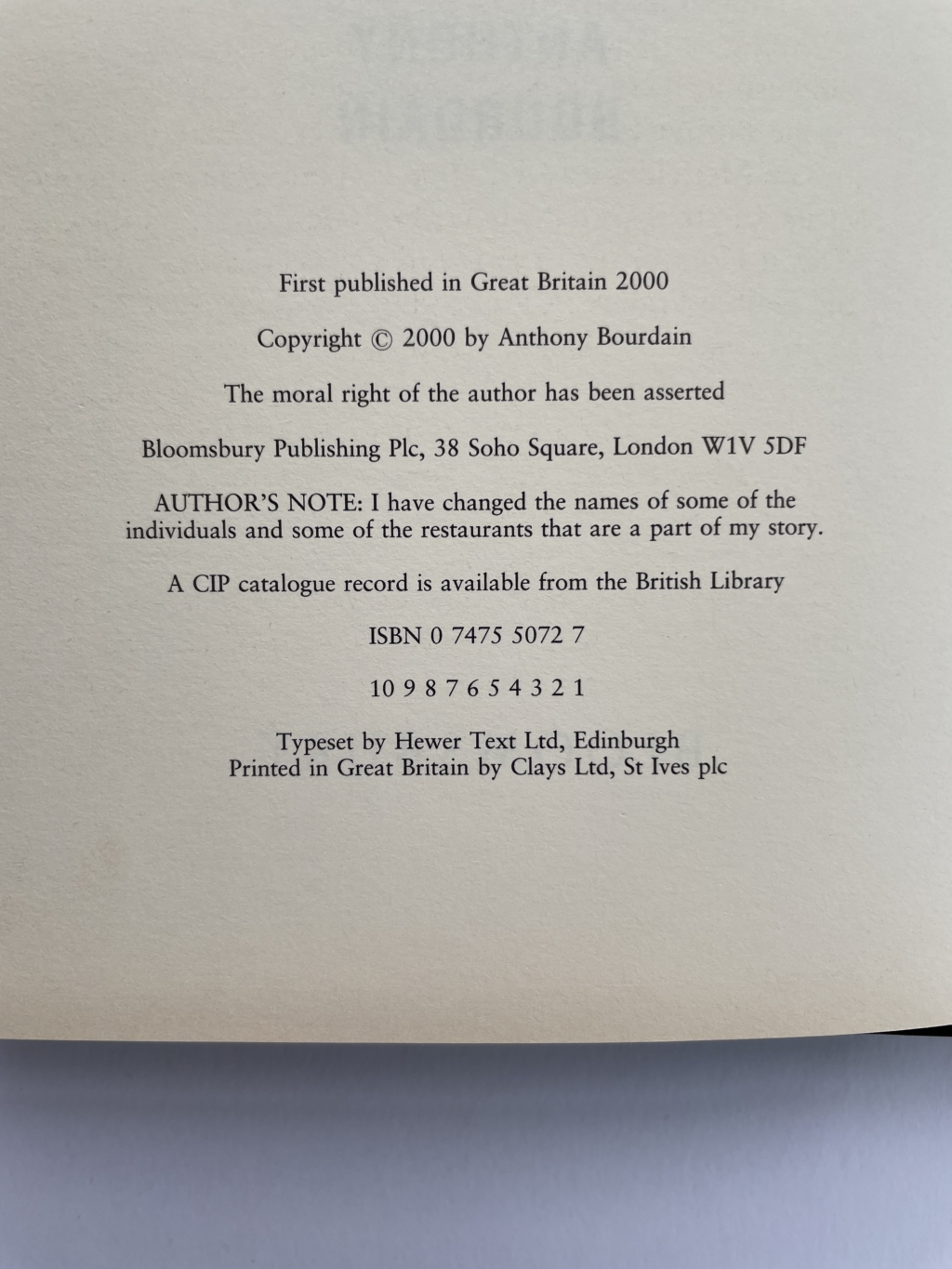 anthony bourdain kitchen confidential first edition2