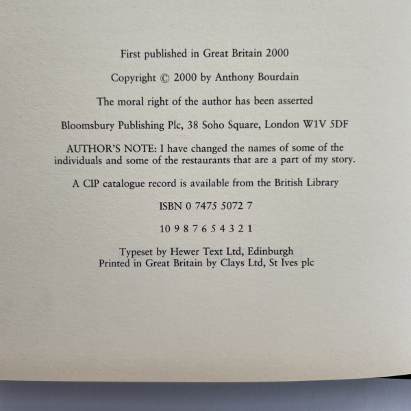 anthony bourdain kitchen confidential first edition2