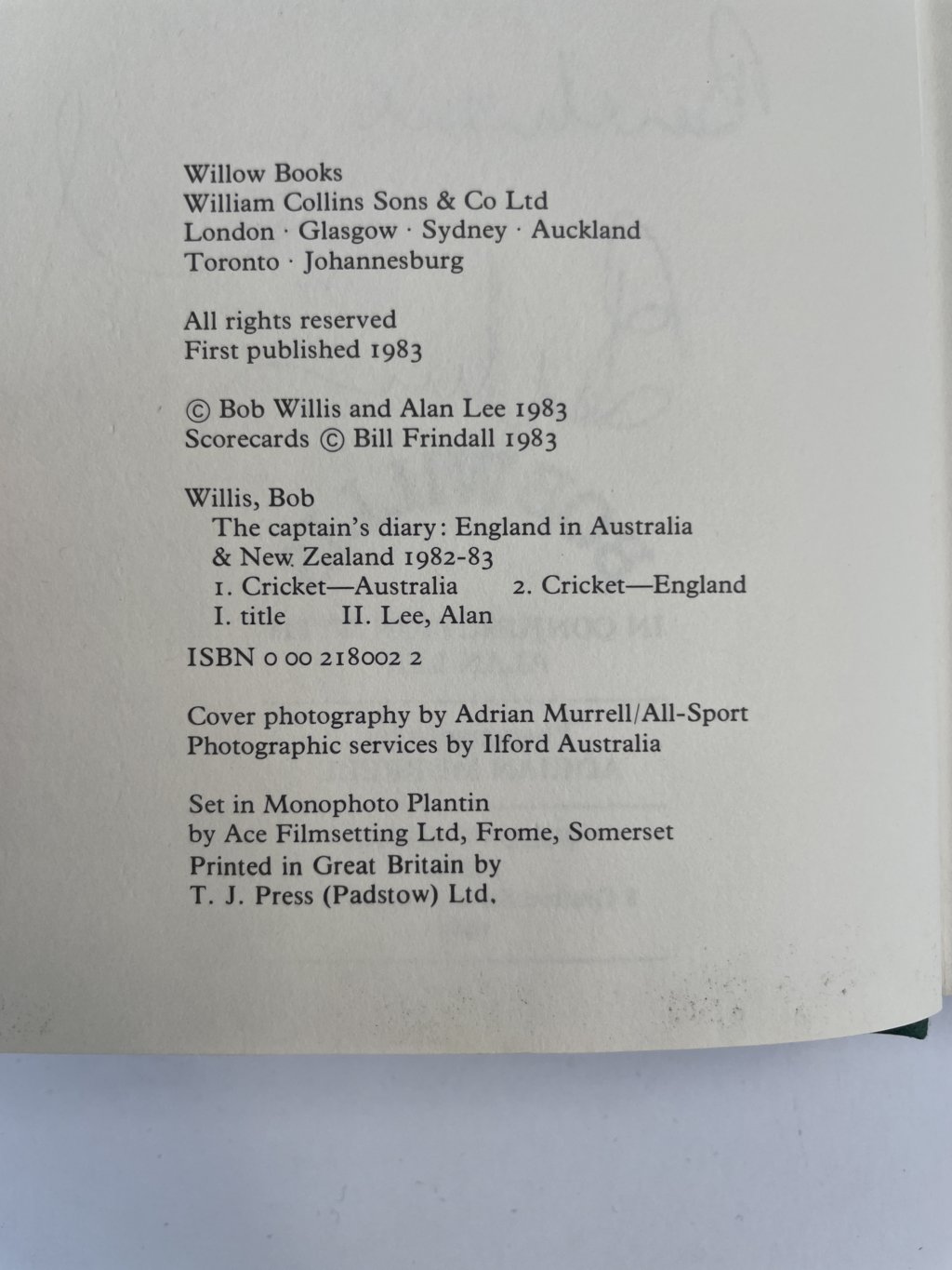 bob willis the captains diary aus nz signed3