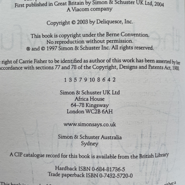 carrie fisher the best awful signed first 3