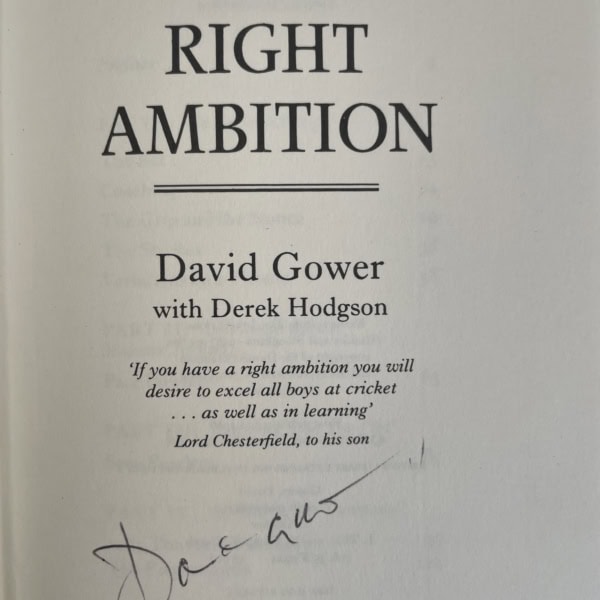 david gower a right ambition signed first2