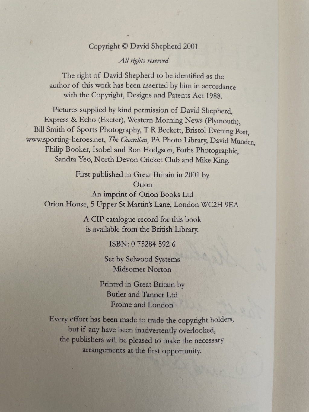 david shepherd shep signed first3