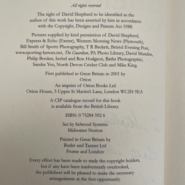 david shepherd shep signed first3