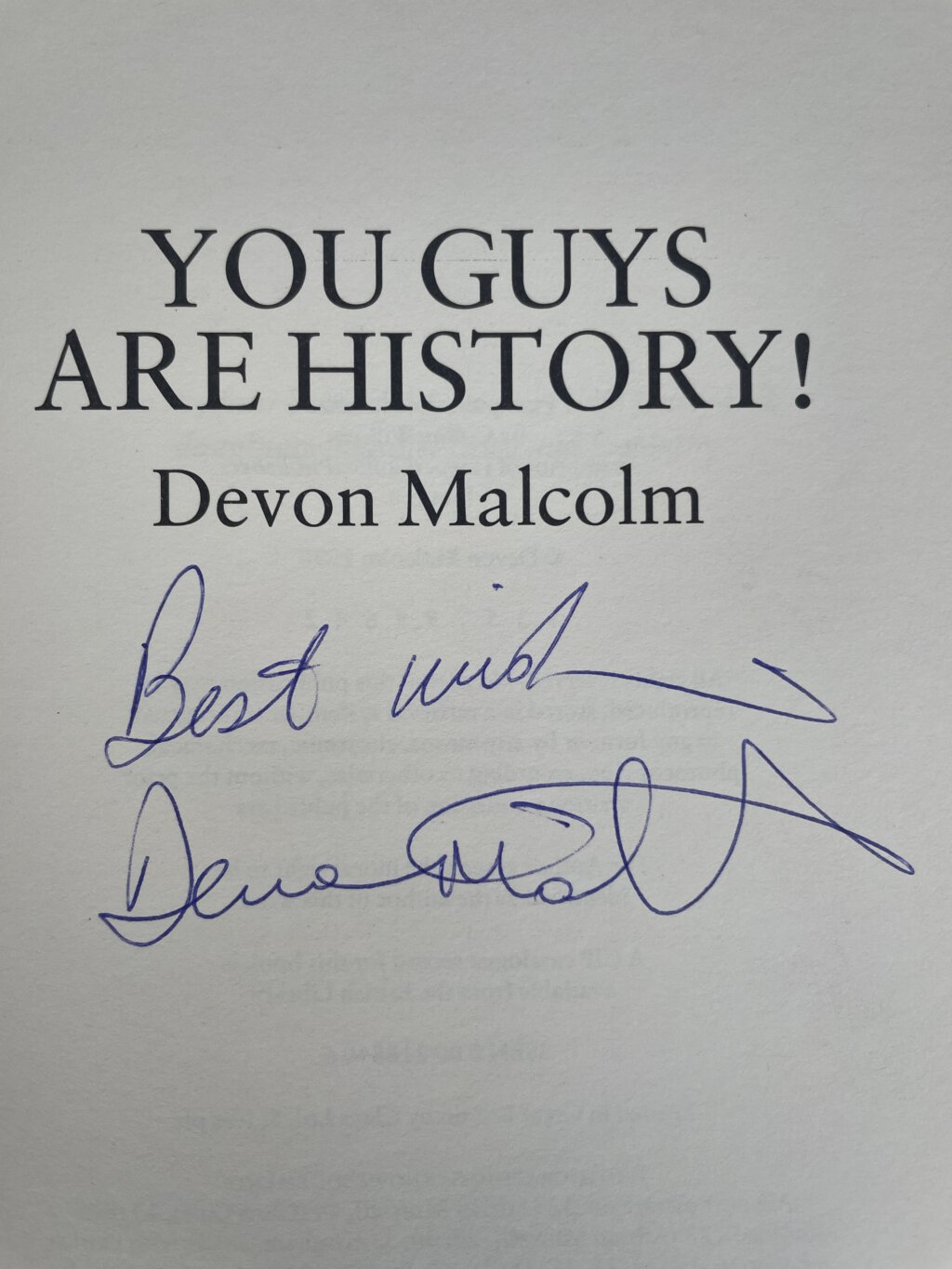 devon malcolm you guys are history signed first ed2