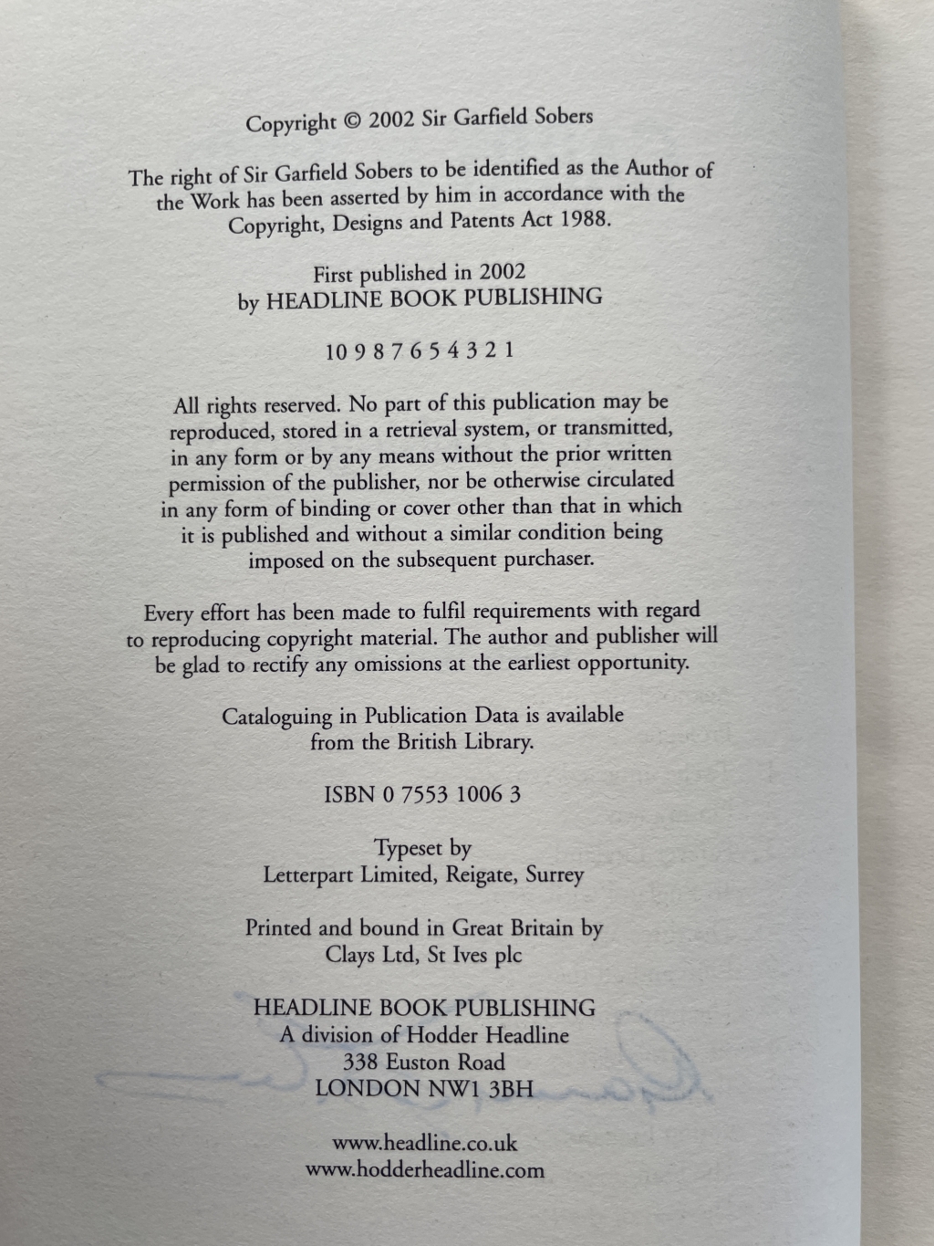 garry sobers my autobiography signed first3