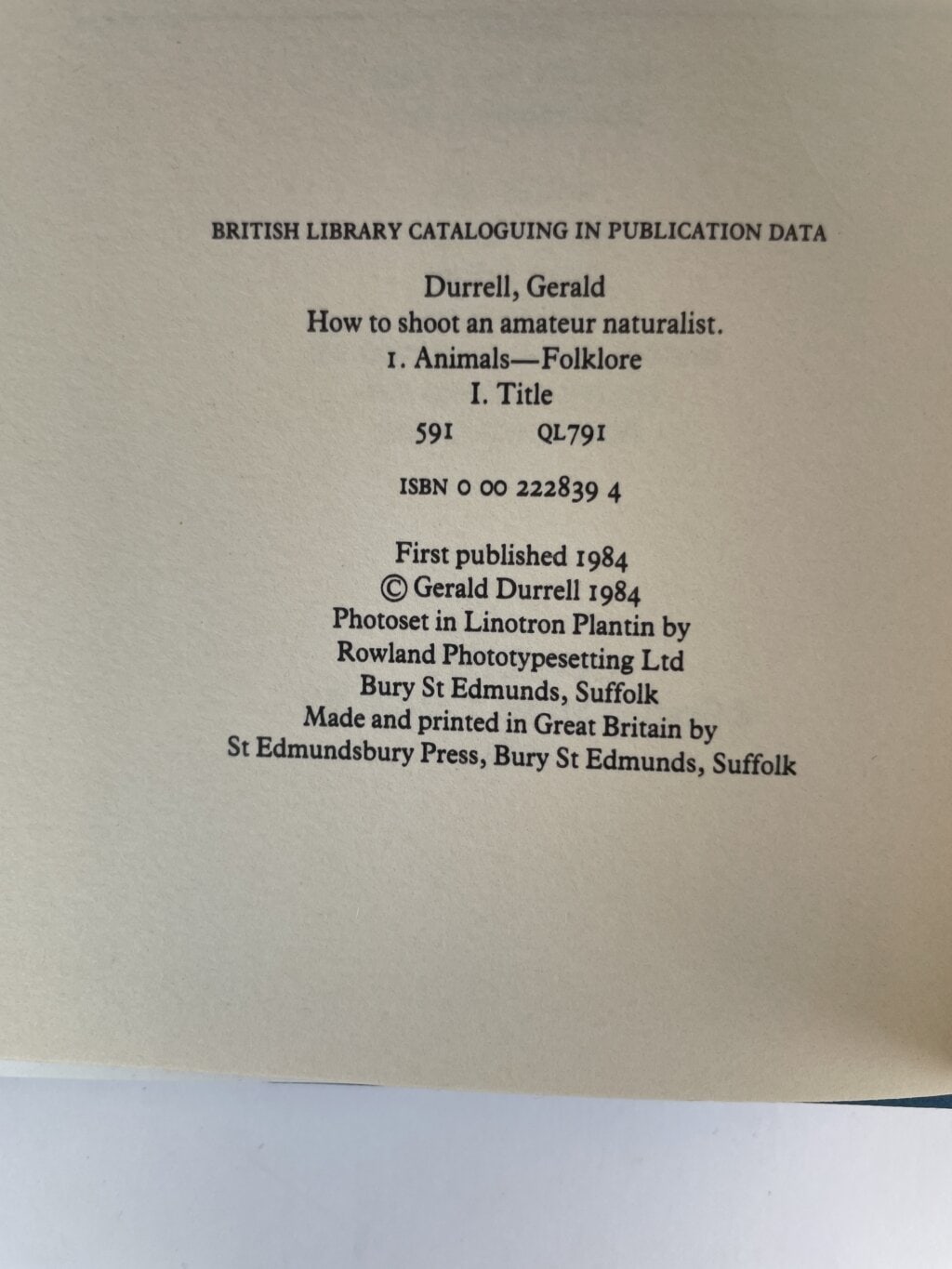 gerald durrell how to shoot an amateur naturalist first 2