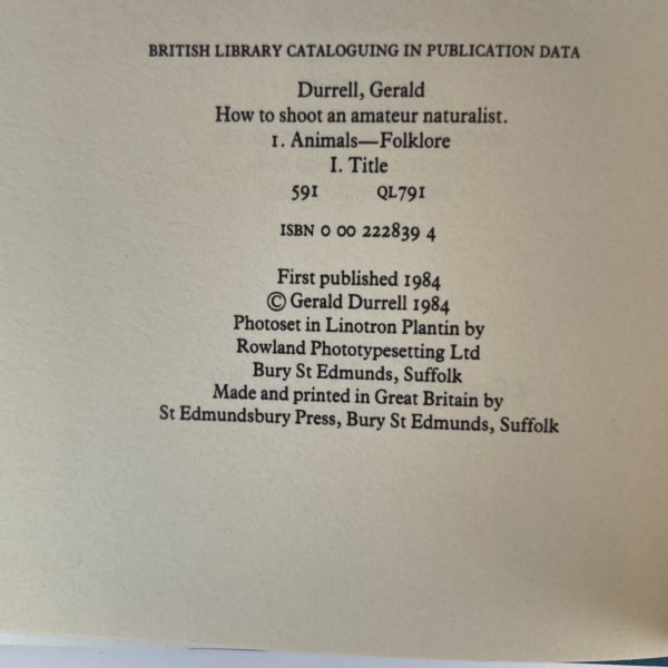 gerald durrell how to shoot an amateur naturalist first 2