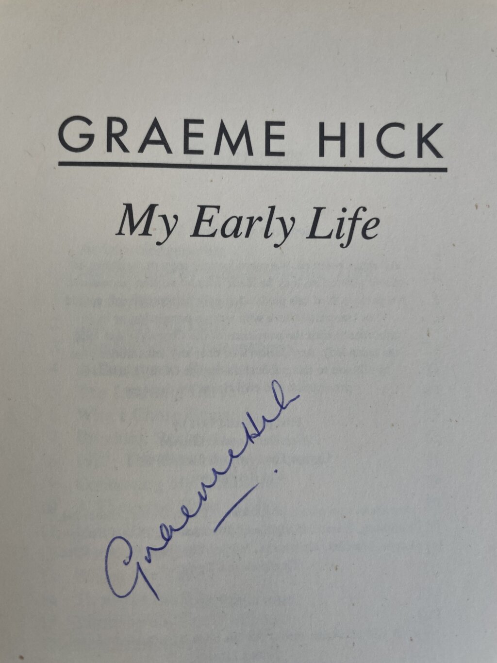 graeme hick my early life signed first 2