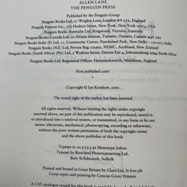 ian kershaw hitler signed first edi 3