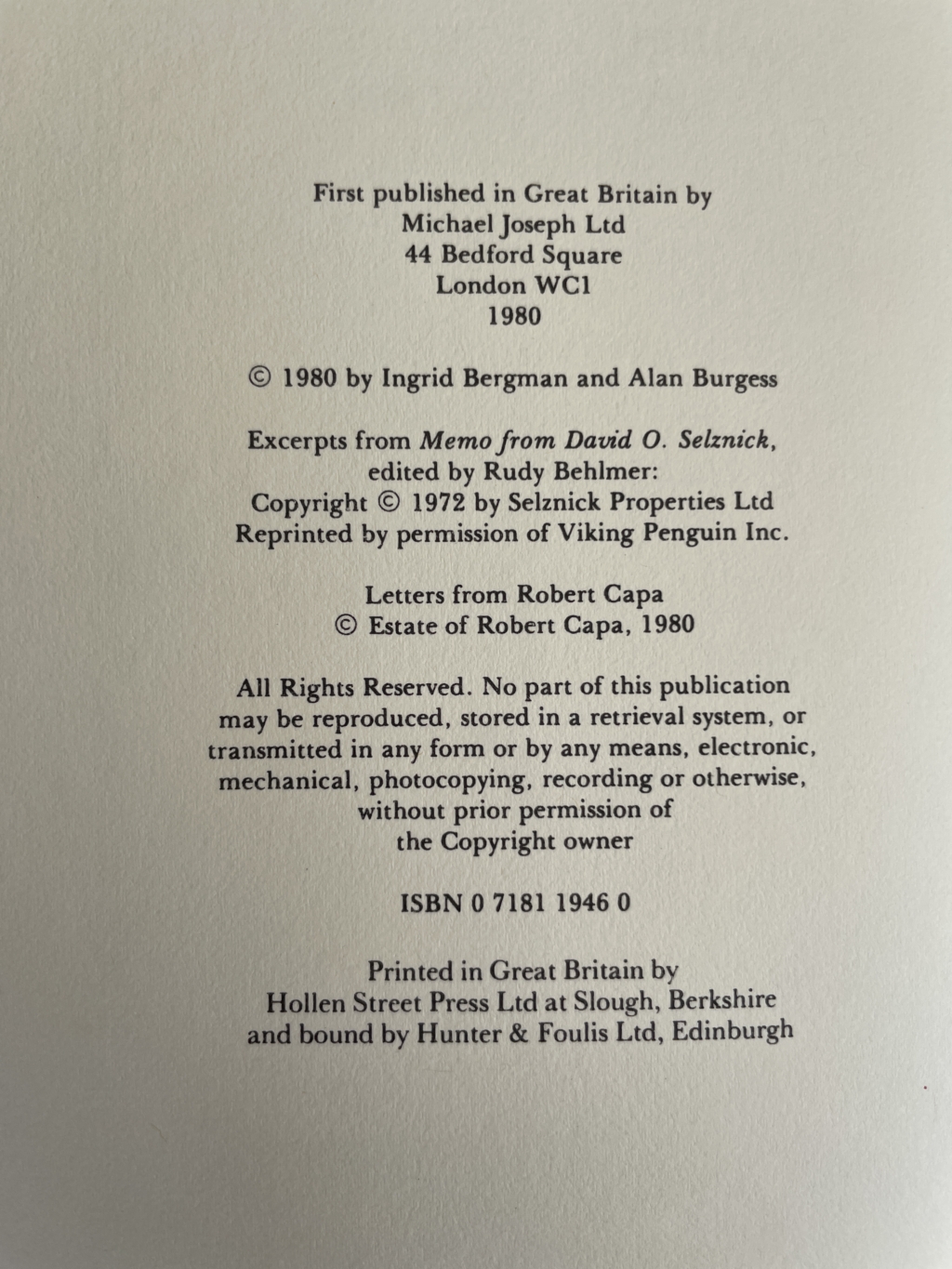 ingrid bergman my story signed first4