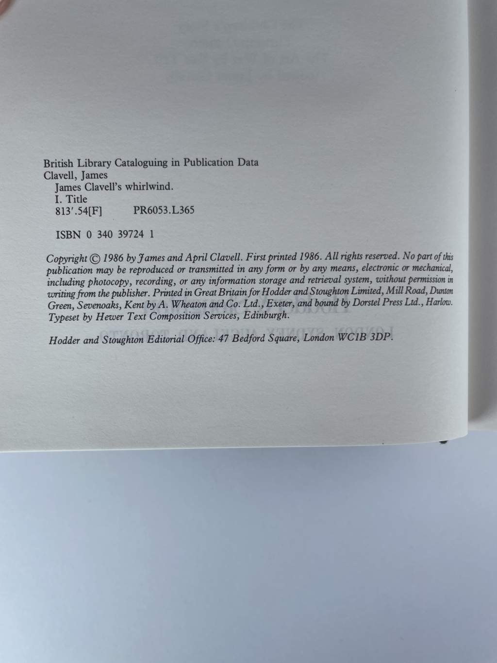 james clavell whirlwind first edi2