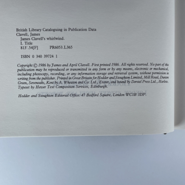 james clavell whirlwind first edi2