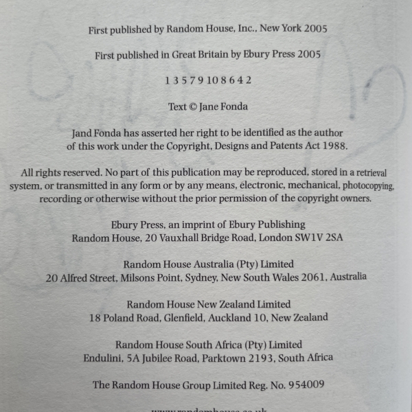 jane fonda my life so far signed first 3