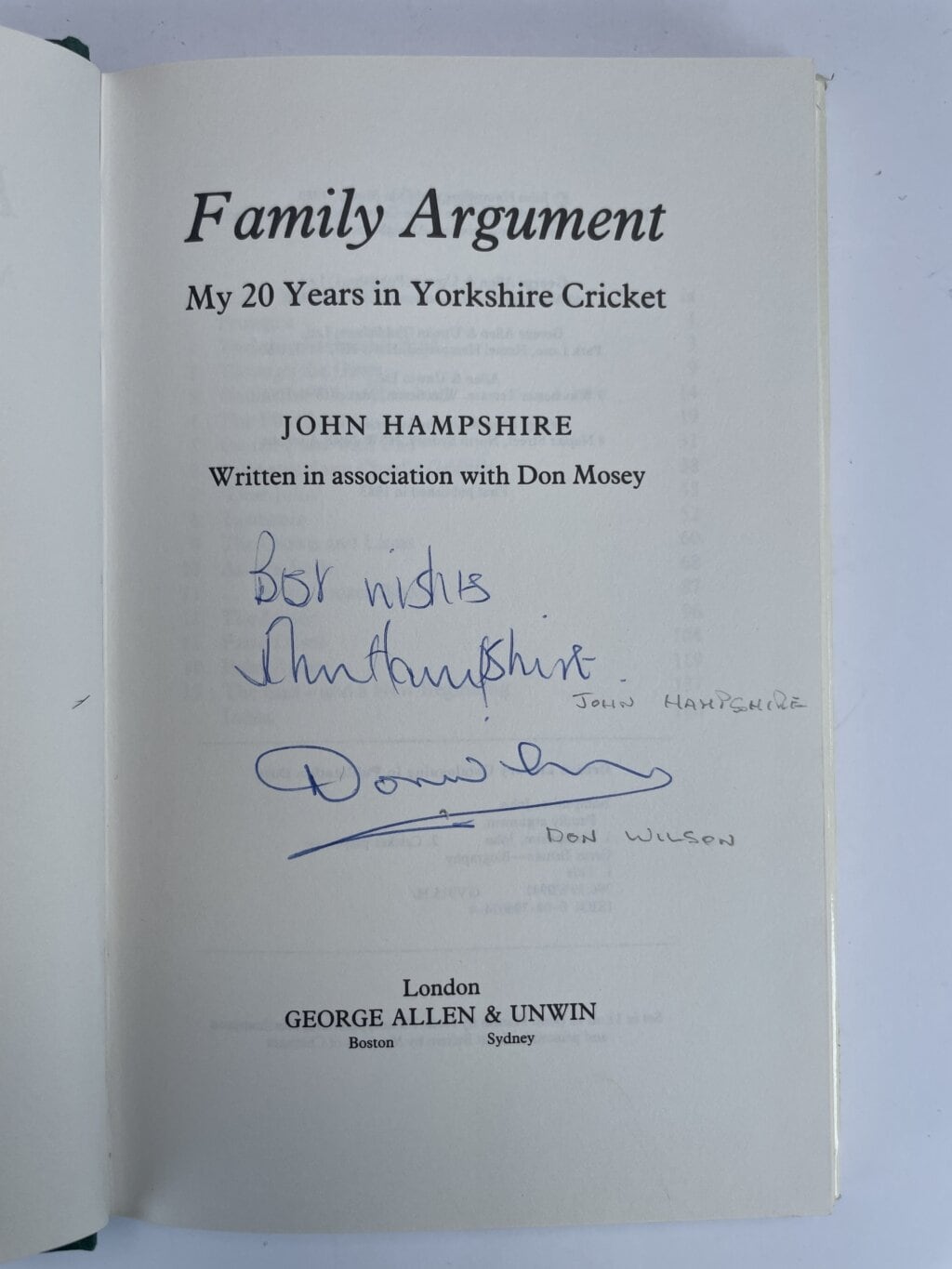 john hampshire family argument signed first ed2