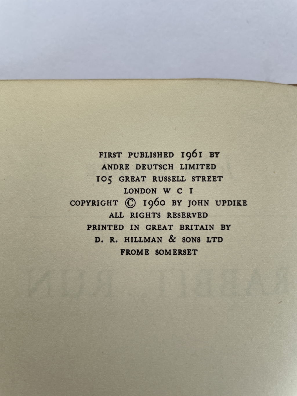 john updike rabbit run john updike signed first 3