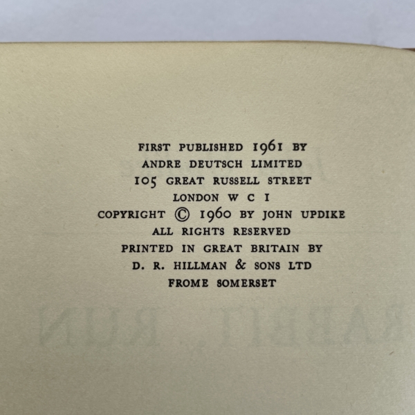 john updike rabbit run john updike signed first 3