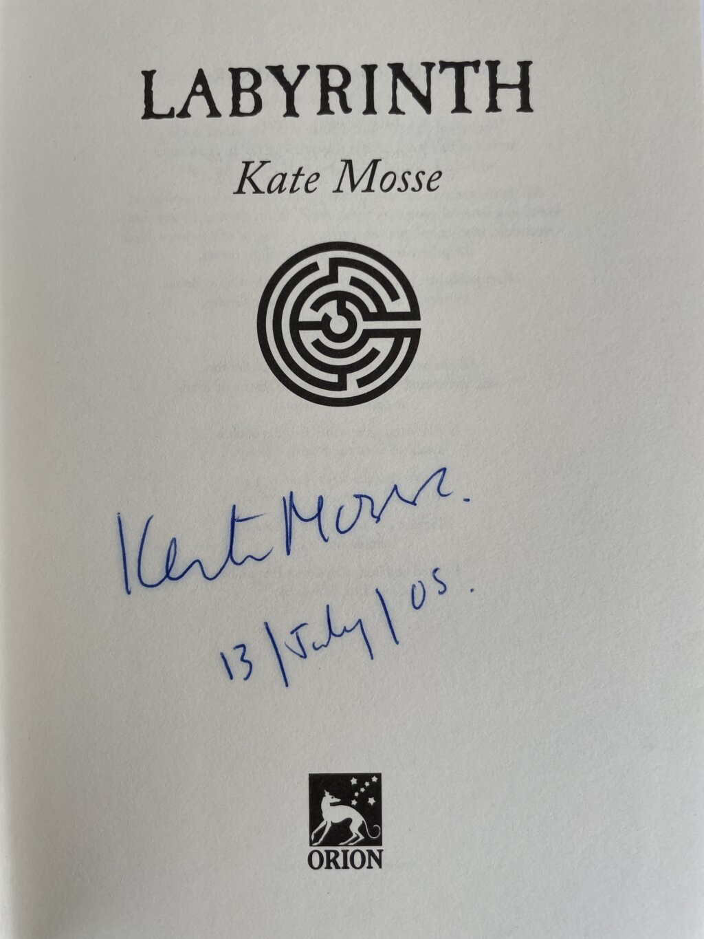 kate mosse labyrinth signed 1st 2