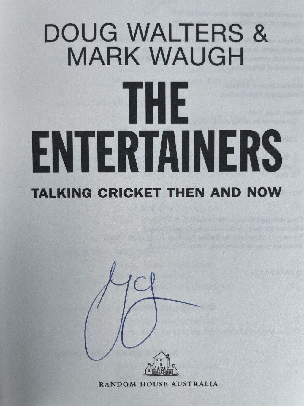 mark waugh the entertainers signed first ed2