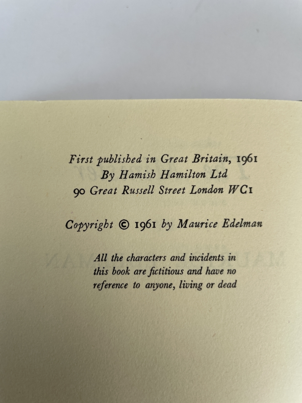 maurice edelman the minister first edition2