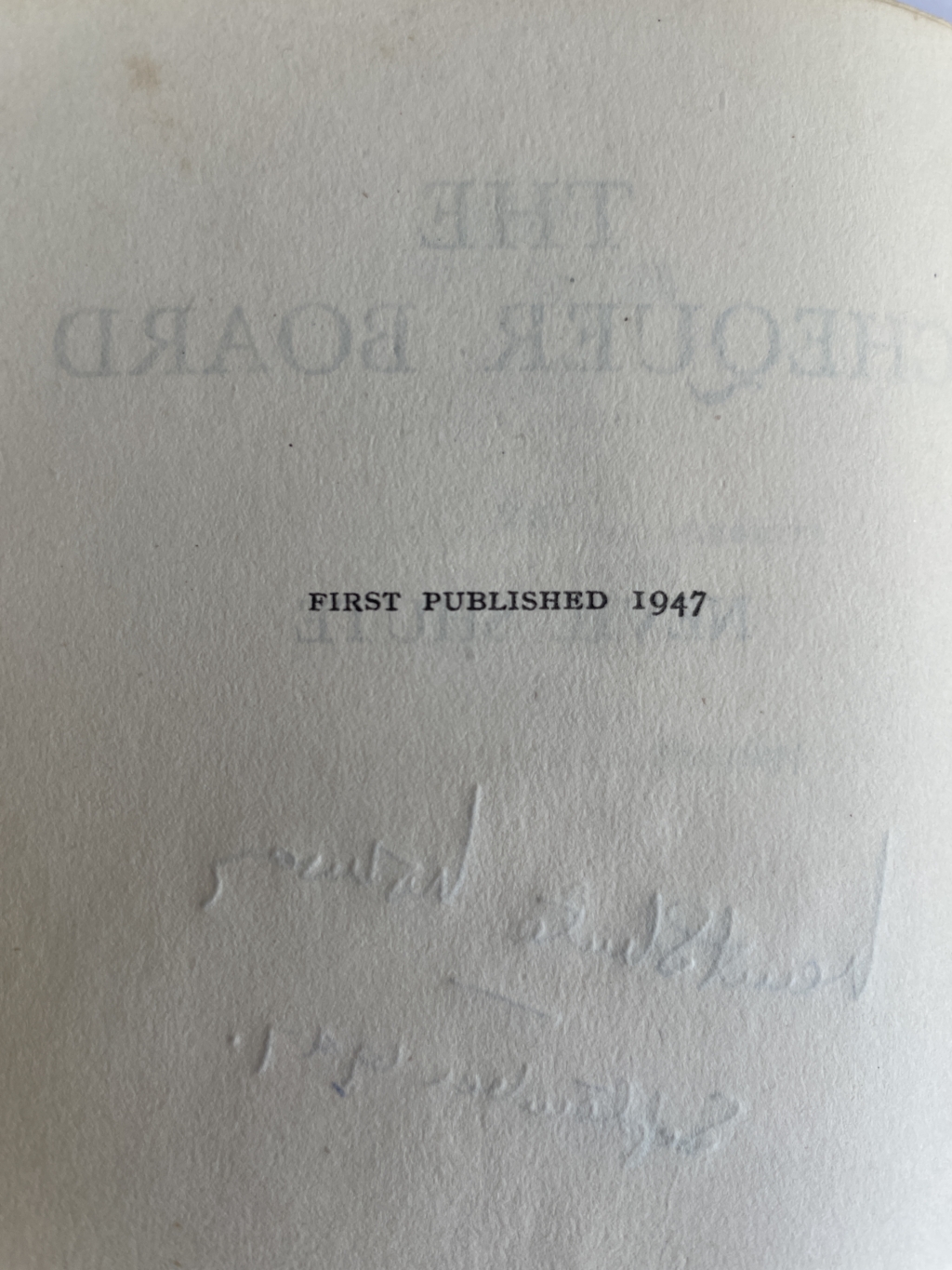 nevil shute the chequer board signed first3