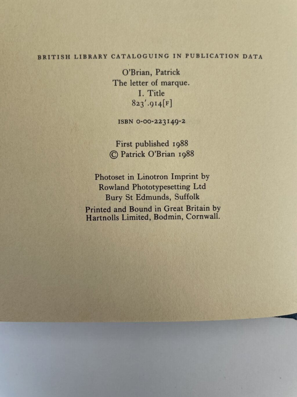 patrick obrian the letter of marque first2