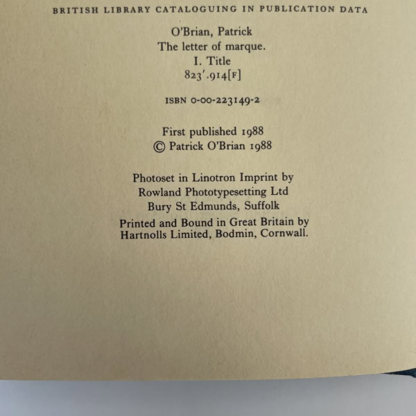 patrick obrian the letter of marque first2