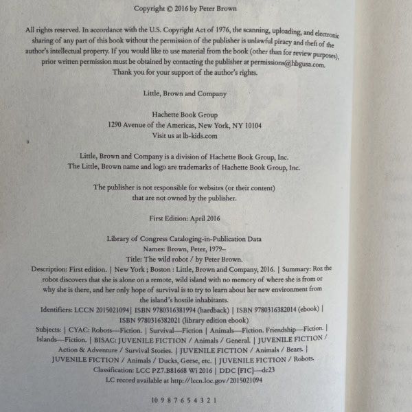 peter brown the wild robot first edition2