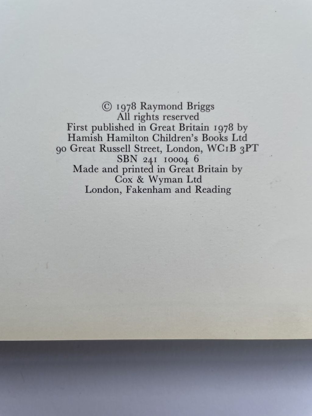 raymond briggs the snowman with signed card 3