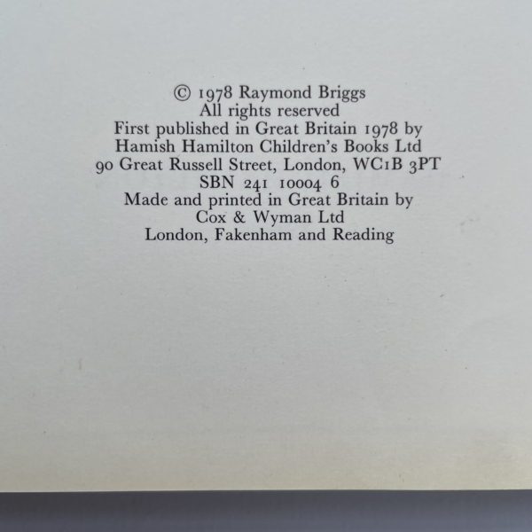 raymond briggs the snowman with signed card 3