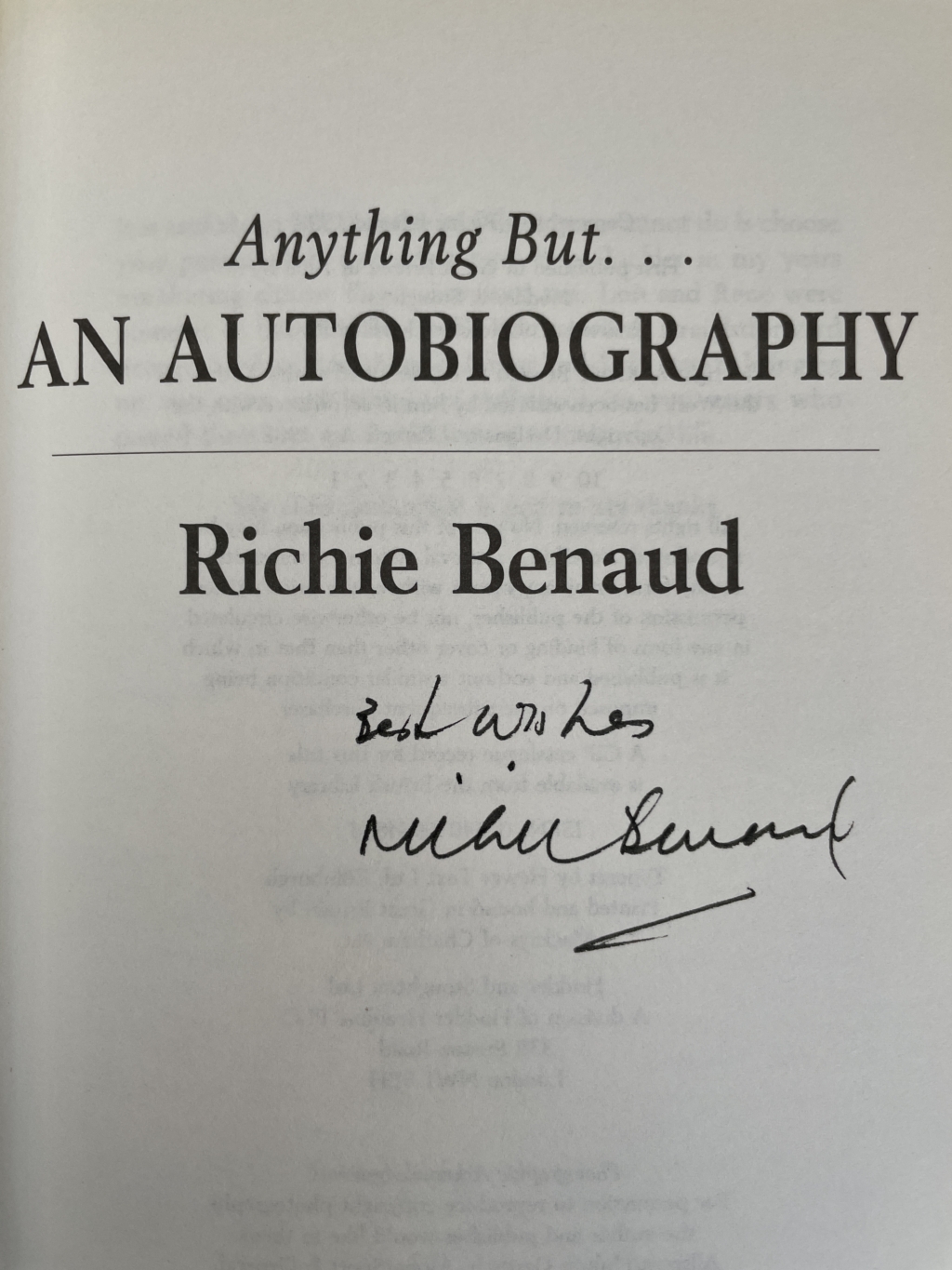 richie benaud an autobiography signed first2