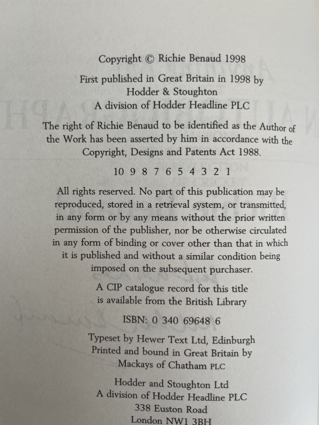 richie benaud an autobiography signed first3