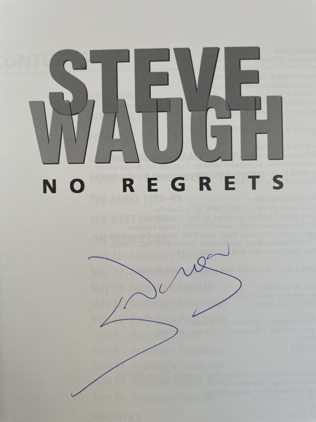steve waugh no regrets signed first2