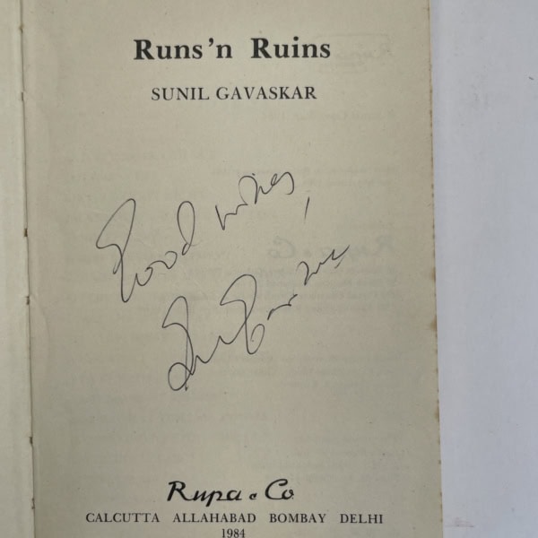 sunil gavaskar runs n ruins signed2