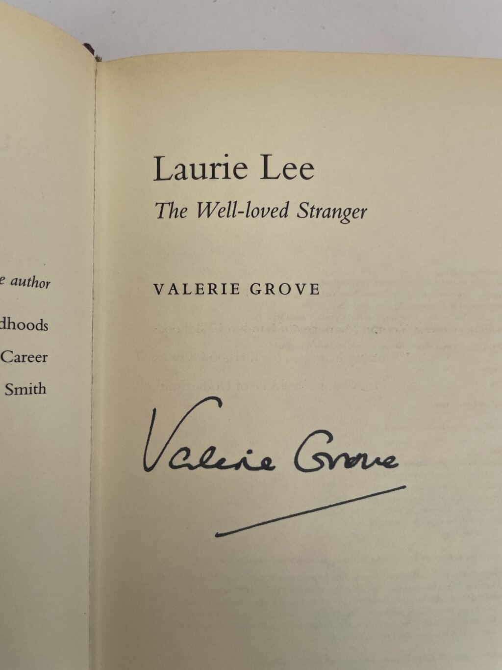 valerie grove laurie lee signed first2