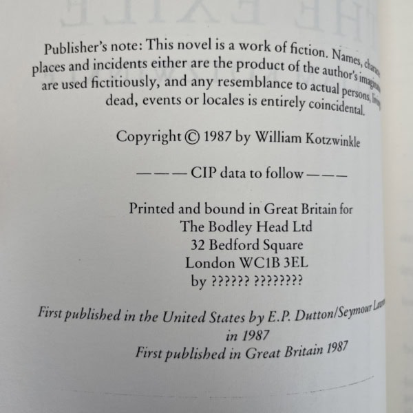 william kotzwinkle the exile proof2