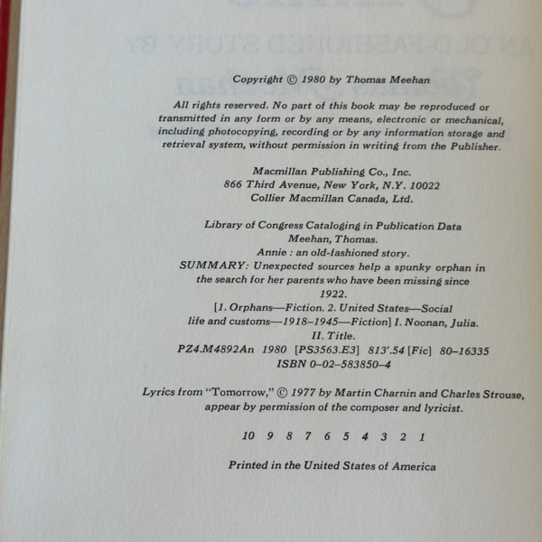 Annie Musical first edition4