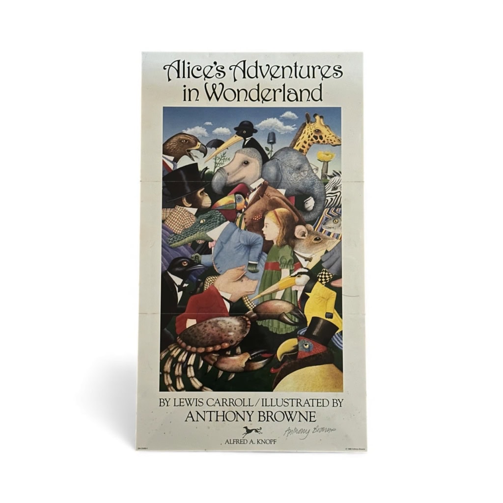 London Knopf 1988 An original advertising poster in good condition with general wear. The advertising poster for Browne’s illustrated edition of ‘Alice’s Adventures in Wonderland’