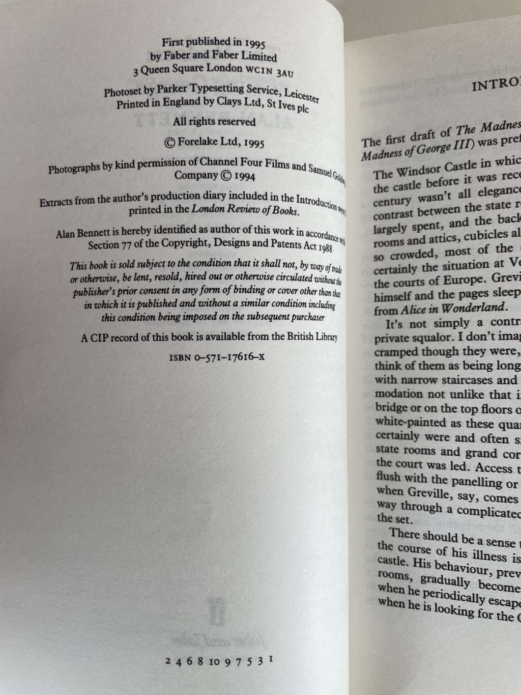 alan bennett the madness of king george first 2