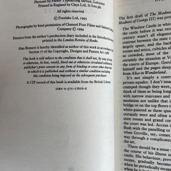 alan bennett the madness of king george first 2