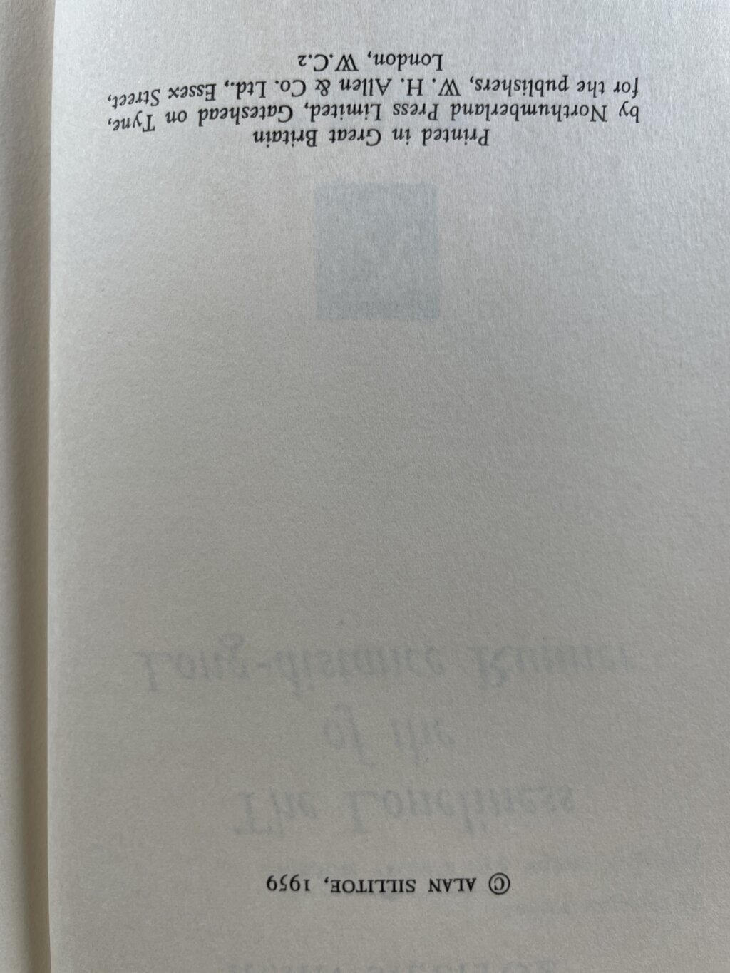 alan silitoe the lonliness of first with letter 2