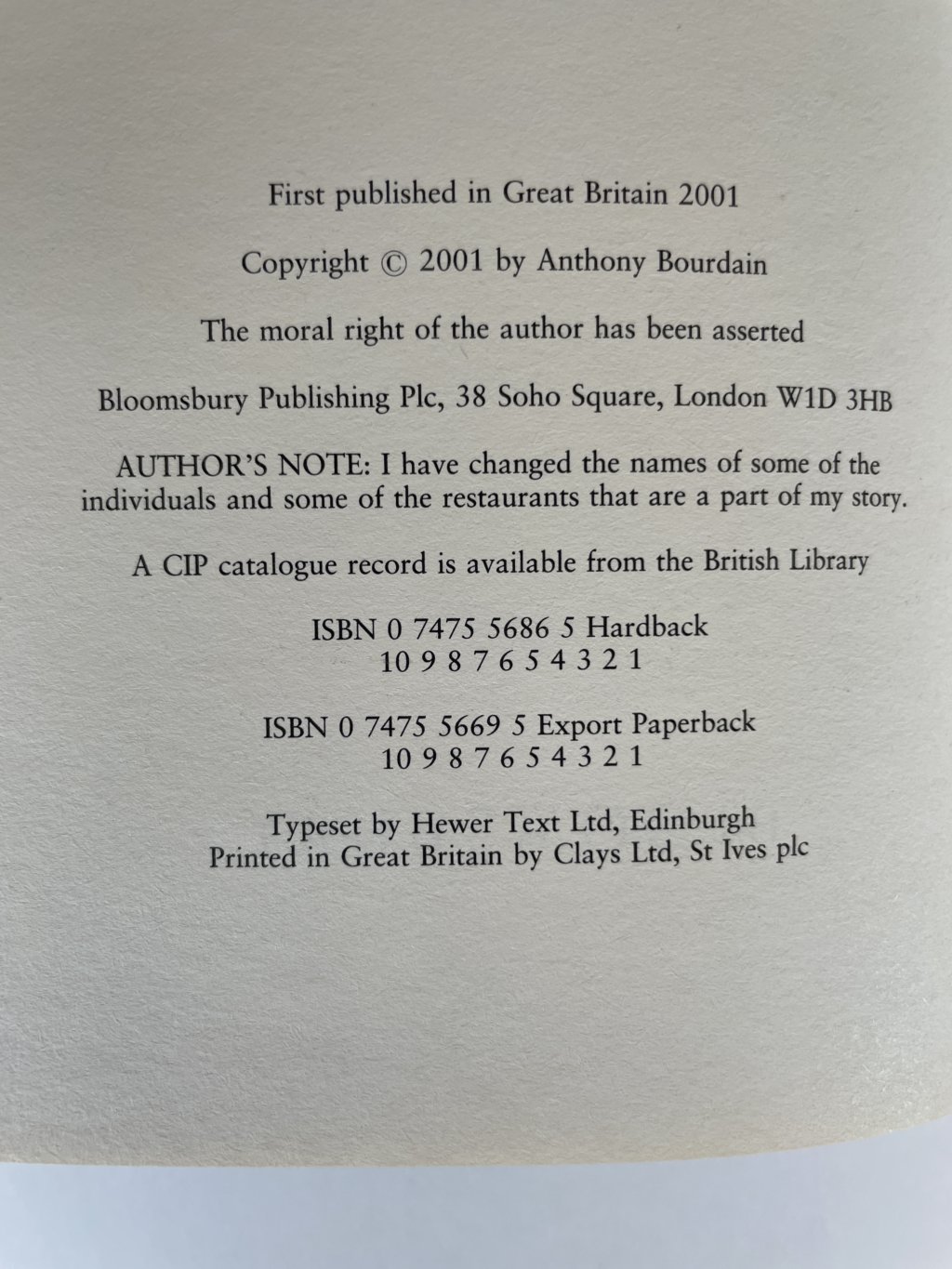 anthony bourdain a cooks tour first ed2