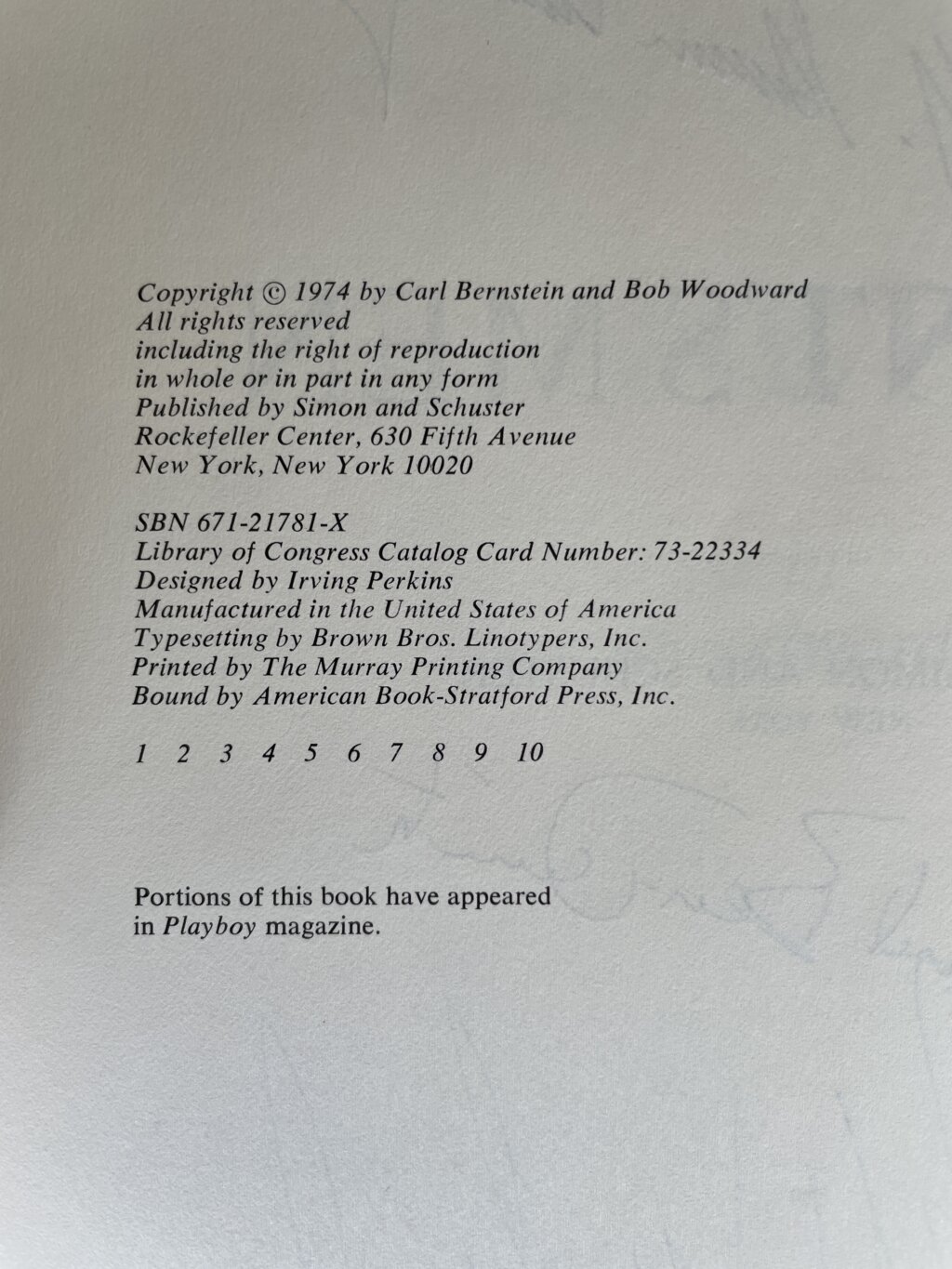 carl bernstein all the presidents men multi signed first us 3